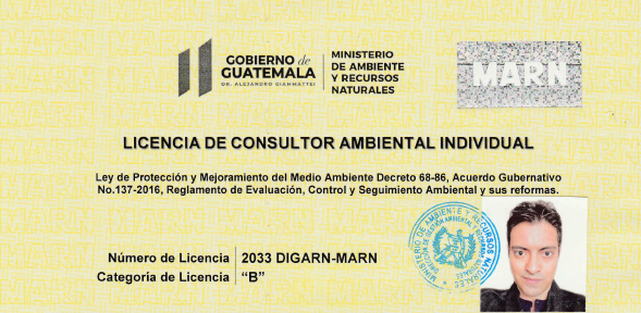 Licencia Consultor Ambiental Guatemala