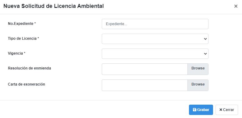 Datos para Licencia Ambiental BIAWEB