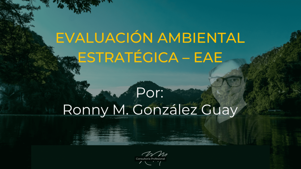 Evaluación Ambiental Estratégica – EAE, por Ronny M. González Guay. Fondo paisaje.