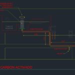 Área para carbón activado, Diseño PTAR, vista AutoCAD